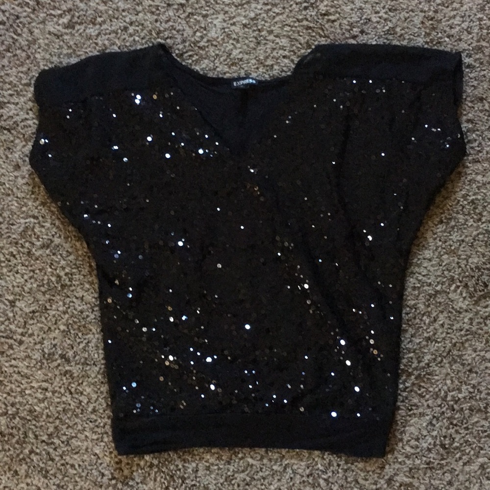 Express Dolman sequin Top
